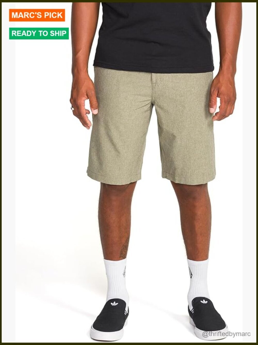 Men's 21" Hybrid Chino Shorts Quick-Dry Stretch Flat Front Size 36
